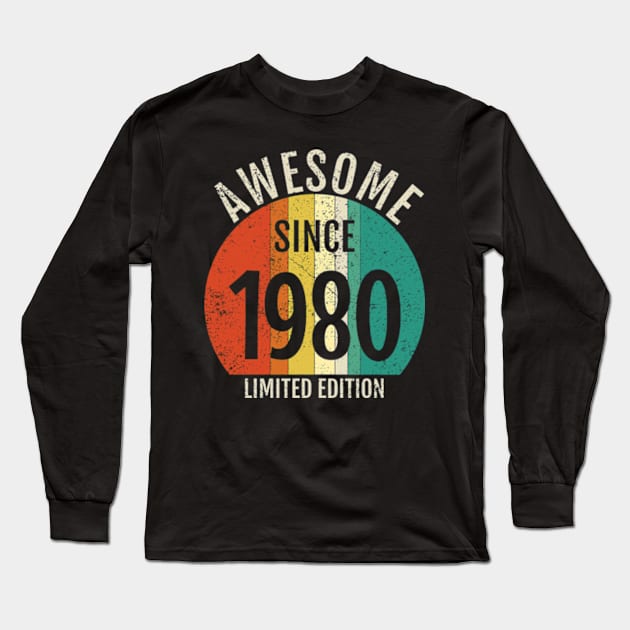 cool retro born in 1980 Long Sleeve T-Shirt by MinyMerch